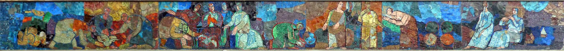 Mosaik am Hauptmarkt in Nürnberg Mosaikband der Nordseite