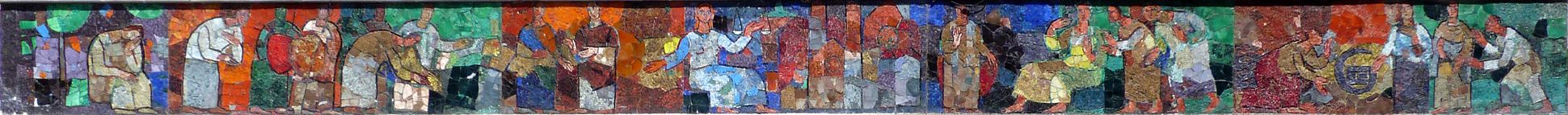 Mosaik am Hauptmarkt in Nürnberg Mosaikband der Westseite