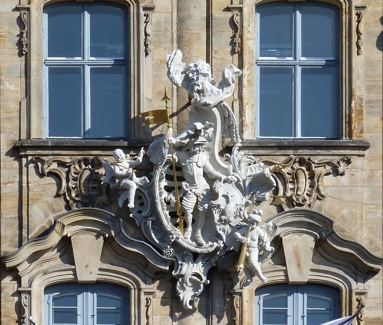 Balkone und Wappen "lebendes" Wappen der Stadt Bamberg