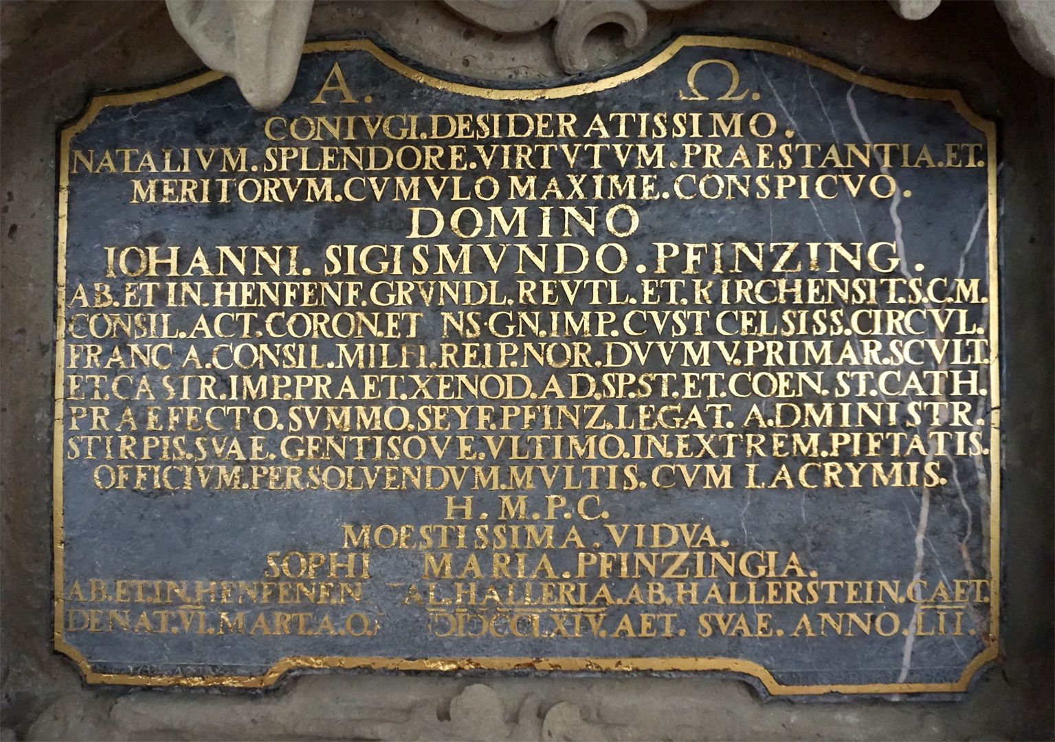 Grabmal des Johann Sigmund Pfinzing (Henfenfeld) Inschrift