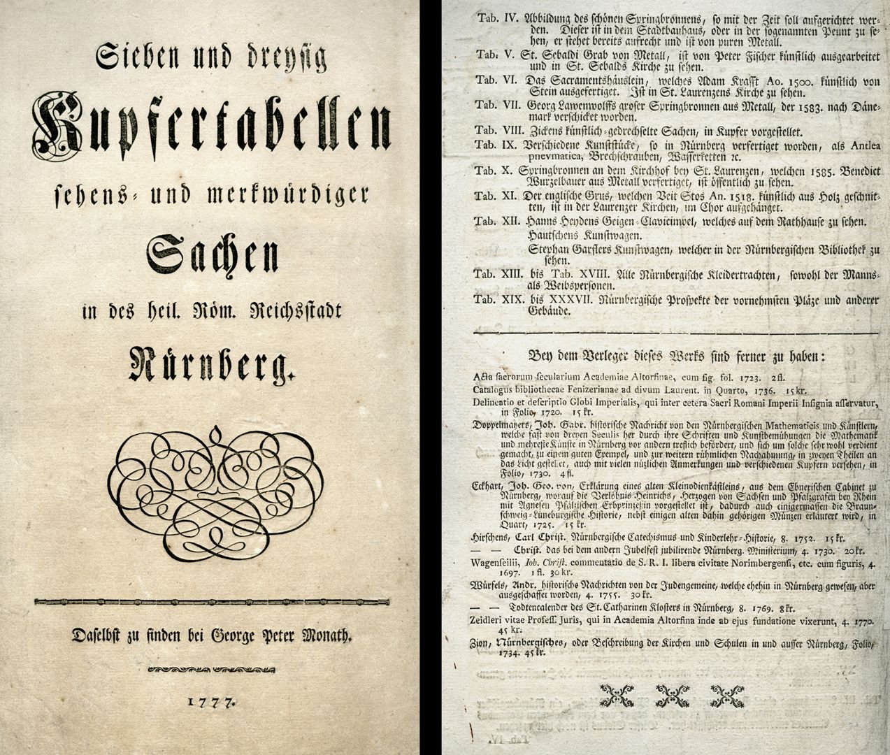 Neptunbrunnen Buchtitel (1777) / Tab. IV - XIX