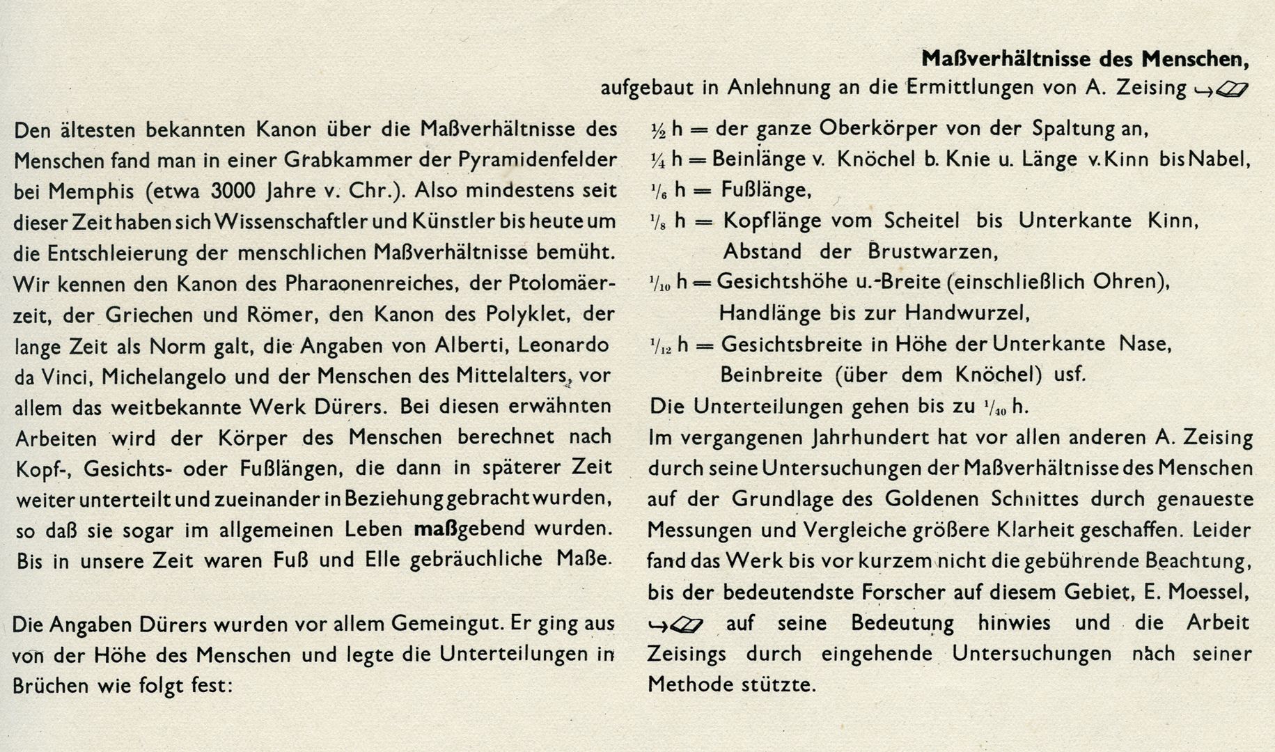 DER MENSCH / DAS MASS ALLER DINGE Bauentwurfslehre, Seite 23, unten: DER MENSCH / DAS MASS ALLER DINGE