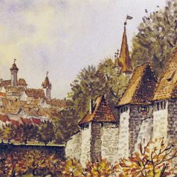 <Blick vom Spittlertorgraben auf die Burg