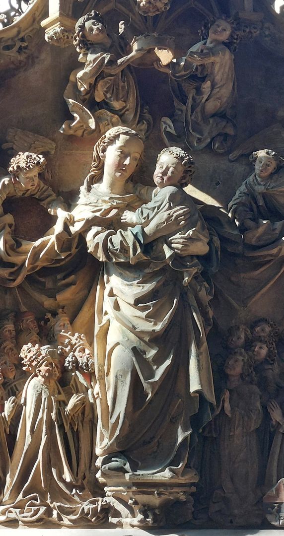 Peringsdörffer-Epitaph Detailansicht der Hauptszene im Streiflicht