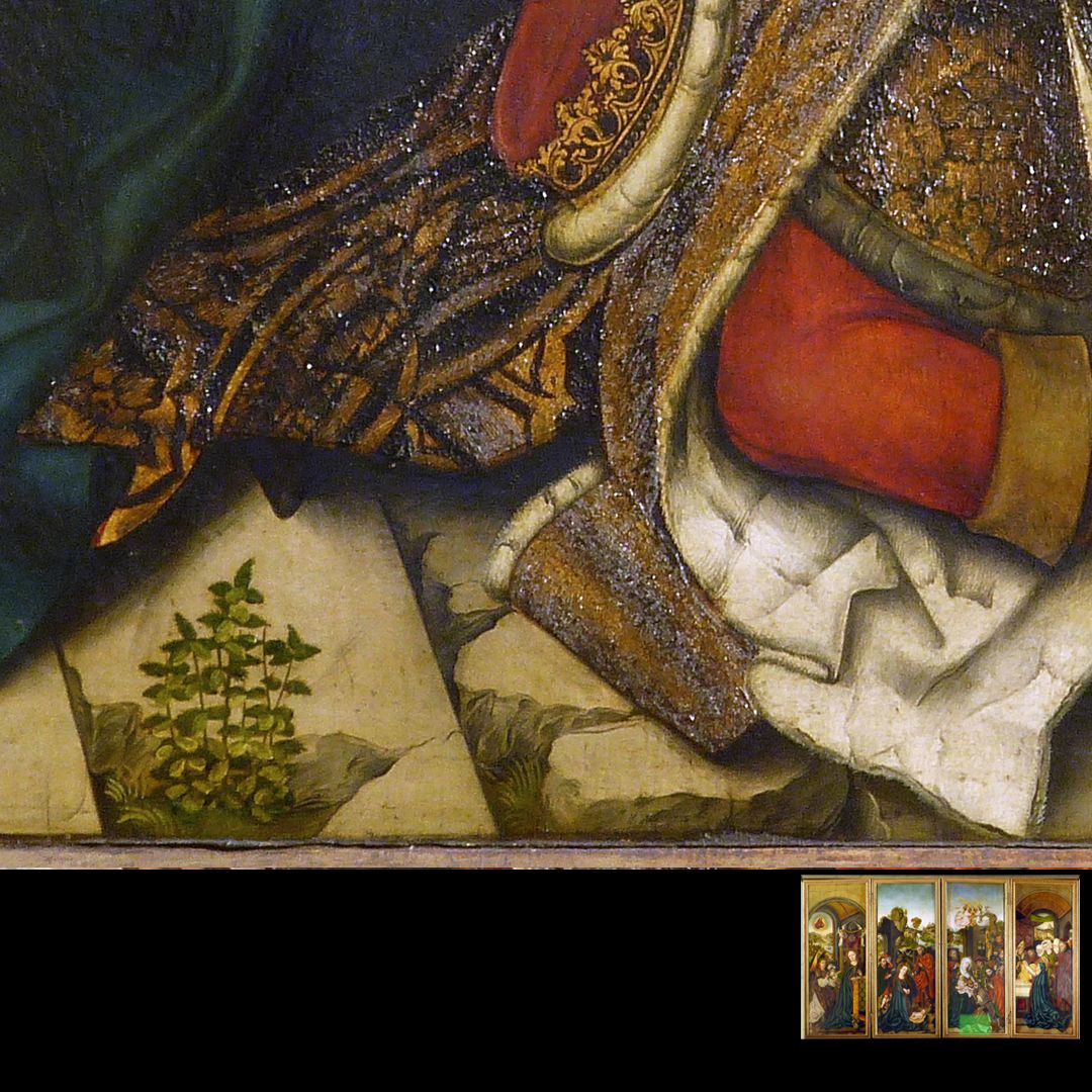 Peringsdörffer Retabel 1. Wandlung, Anbetung der Heiligen Drei Könige, Detail