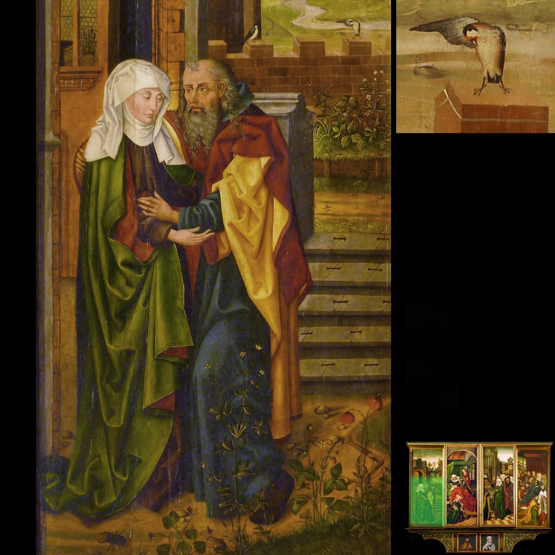 Peringsdörffer Retabel 2. Wandlung, Anna und Joachim an der Goldenen Pforte, Detail