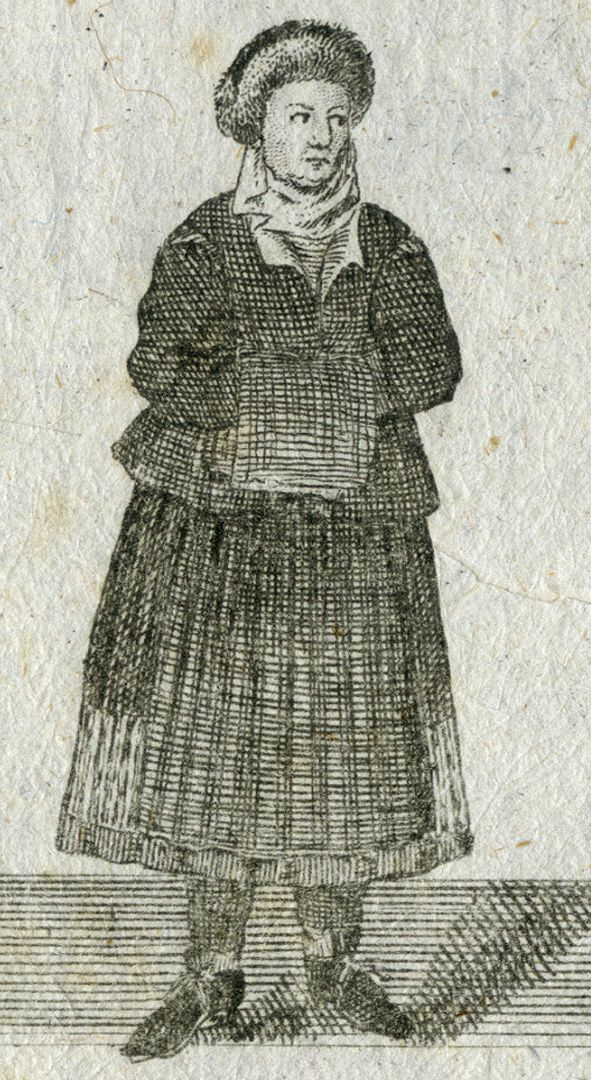 Paisane allant à l'eglise / Eine Bäurin in die Kirchen gehend Blattnummer 47, Detailansicht