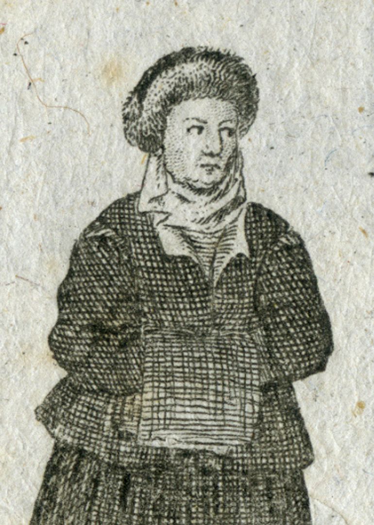 Paisane allant à l'eglise / Eine Bäurin in die Kirchen gehend Blattnummer 47, Detailansicht
