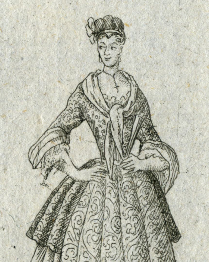 Fille allant à la nôce / Ein Jungfer zur Hochzeit gehend Blattnummer 35, Detailansicht