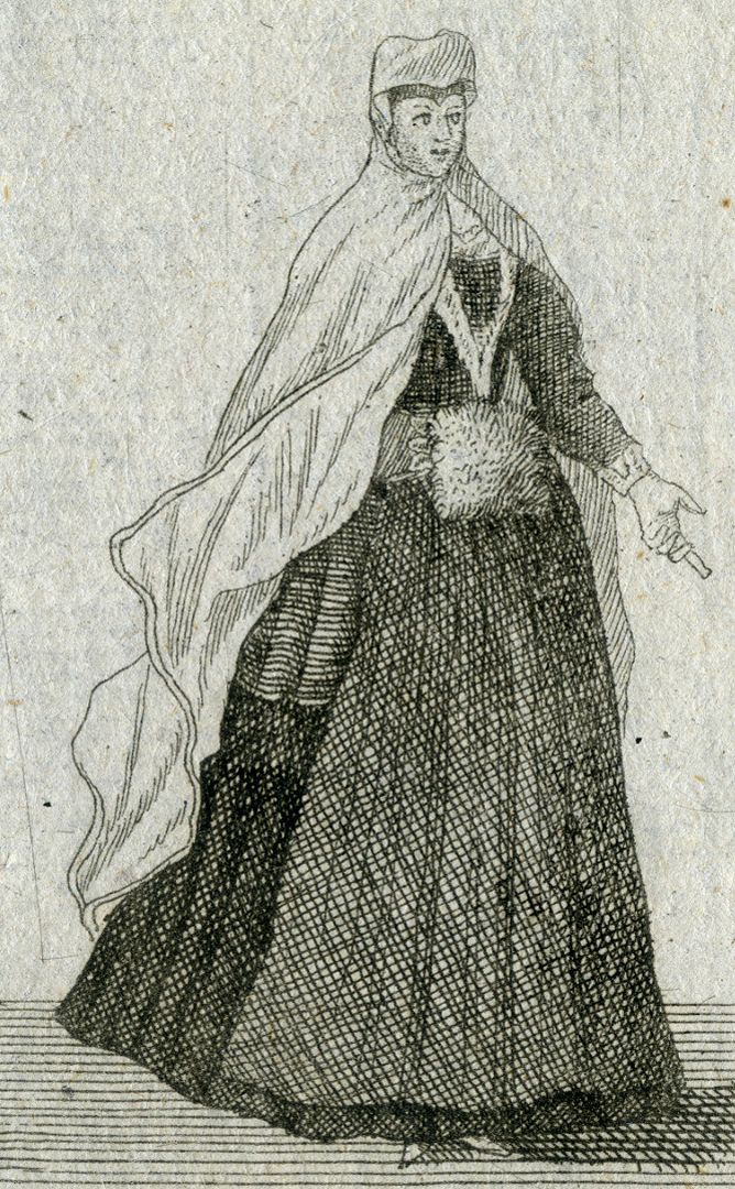 Femme en drap de pluie blanc / Ein FrauenZimmer im weissen Regen-Tuch Blattnummer 32, Detailansicht