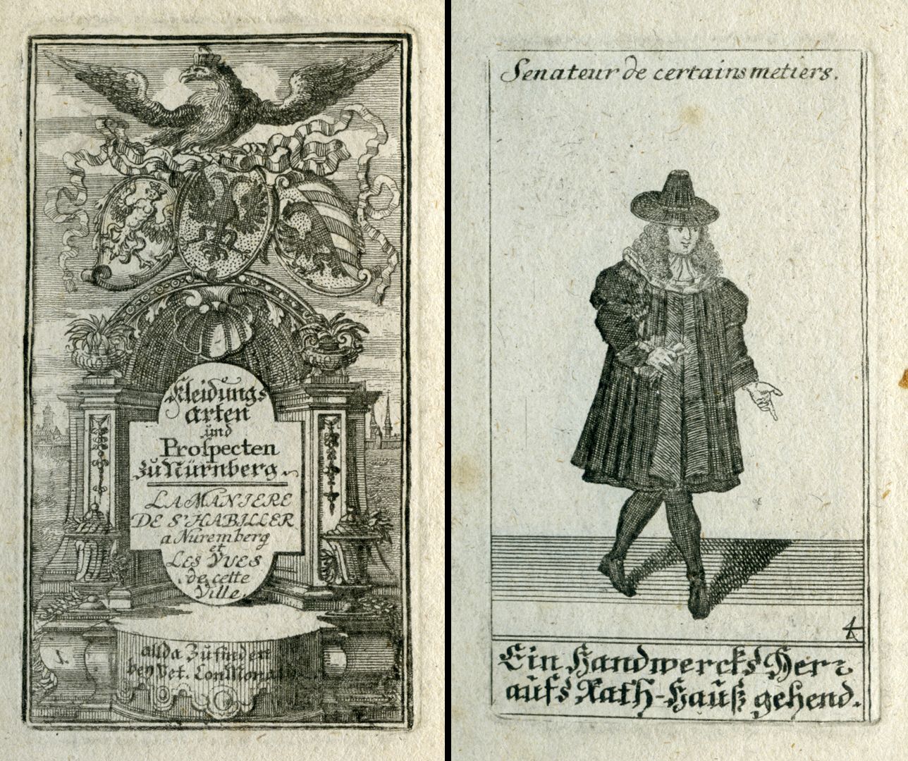 Senateur de certains metiers / Ein Handwercksherr aufs Rathhaus gehend Titelblatt / Blattnummer 4