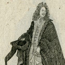 Huissieur assistant à un enterrement d´une personne de distinction / Ein Einspeninger ...