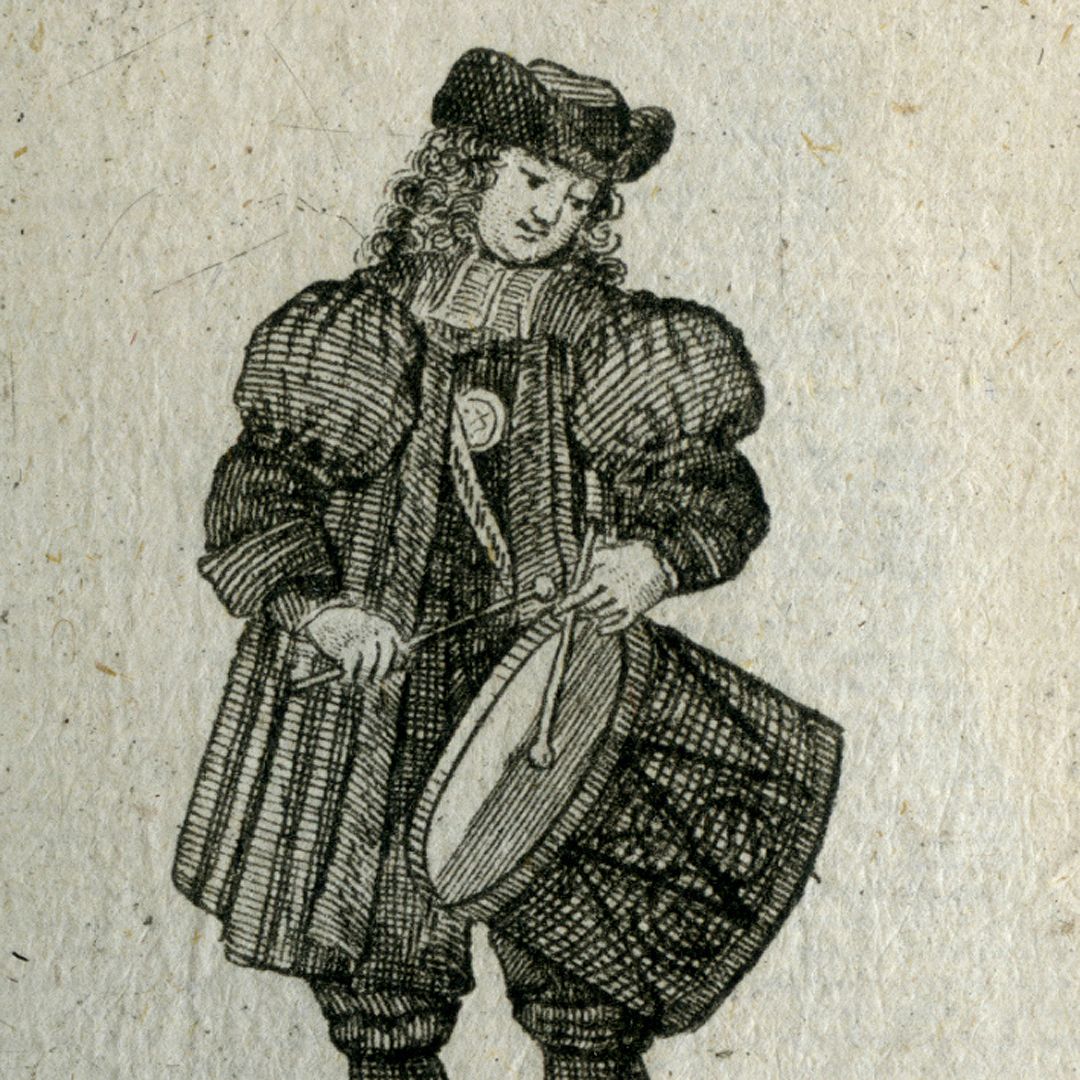 Tambour des Arbaletiers / Der Trommel-Schläger beÿm Silber-Schiessen Blattnummer 19, Detailansicht