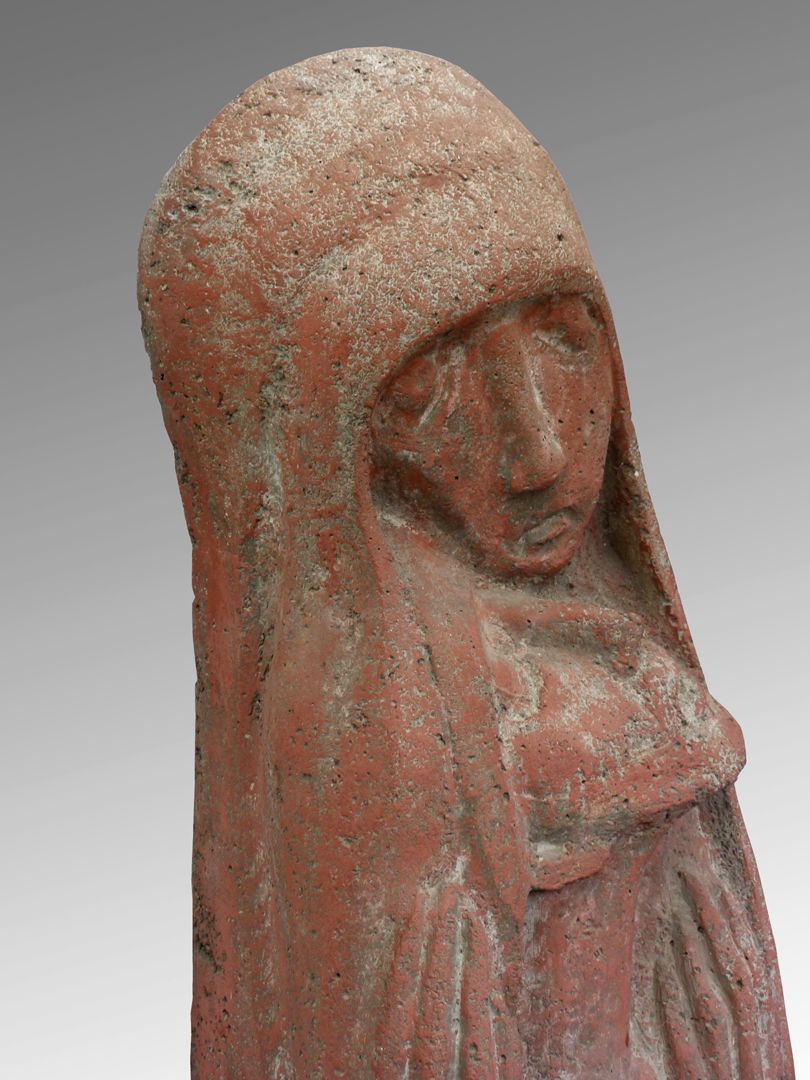 Pietà Köpfe von Maria und Jesus, linke seitliche Ansicht