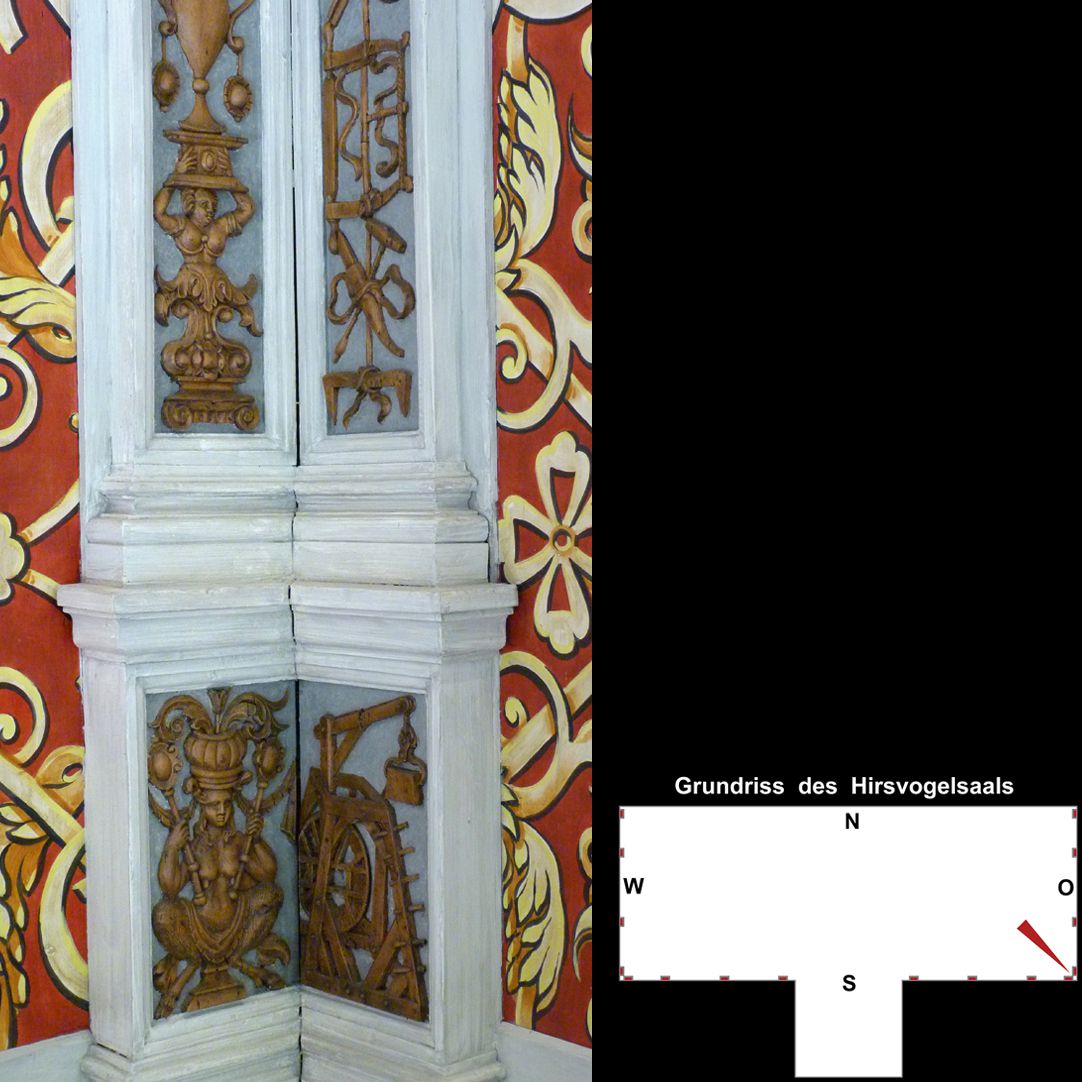Pilasterabfolge im Hirsvogelsaal Detail der pilasterbesetzten Ecke