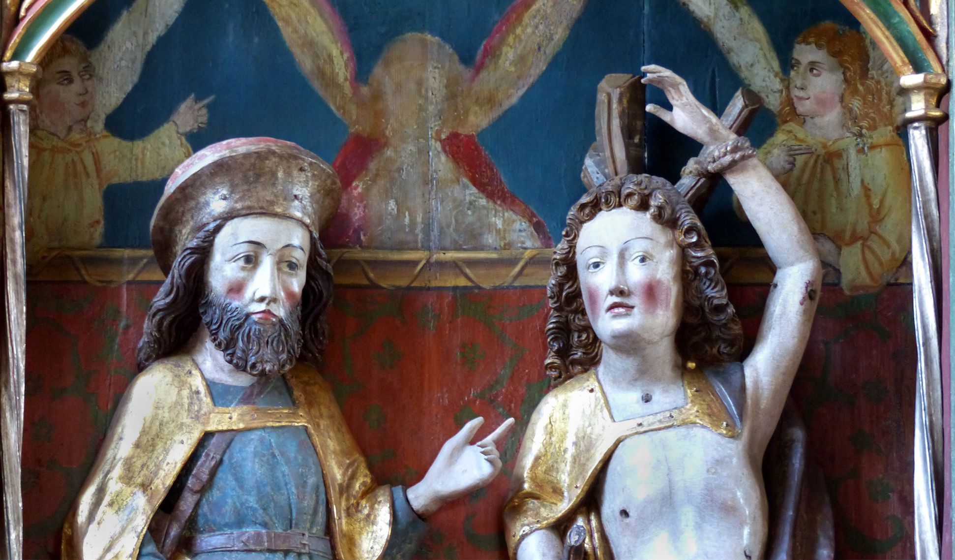 Puschendorfer Pestaltar hll. Rochus und Sebastian, Detail