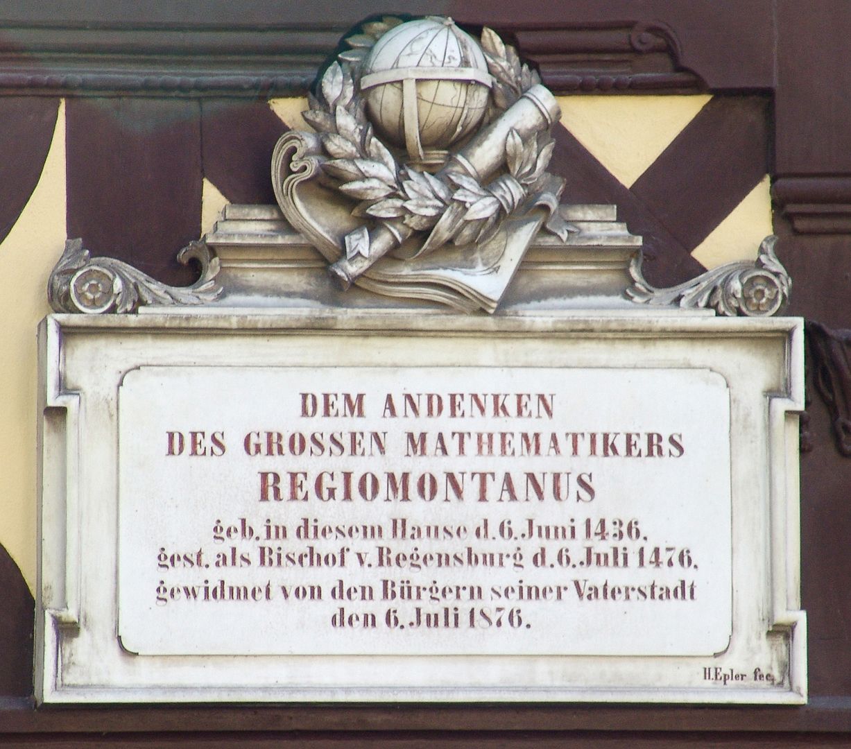 Geburtshaus von Regiomontanus Gedenktafel