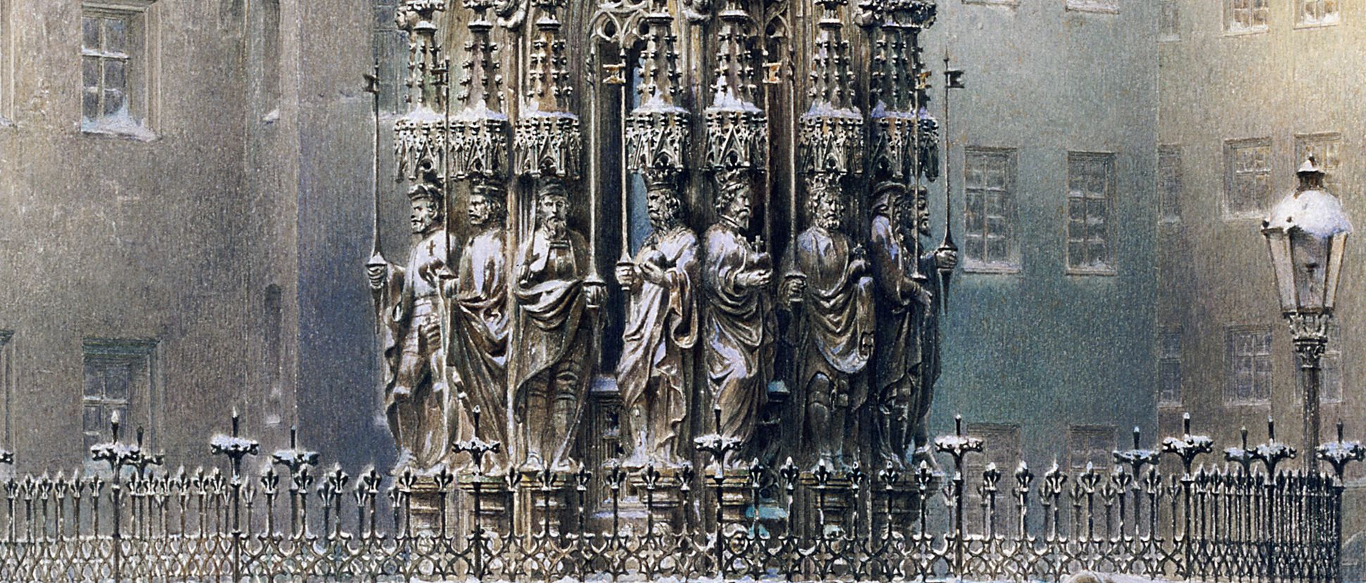 Christkindlesmarkt mit Schönen Brunnen Brunnen, Detail