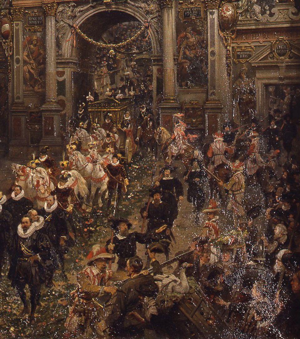 Auszug des Kaisers Matthias aus Nürnberg 1612 Festzug und Menschenmenge