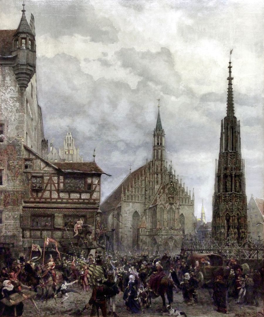 Der Marktplatz zu Nürnberg zur Zeit des Turniers von 1496 Gesamtansicht