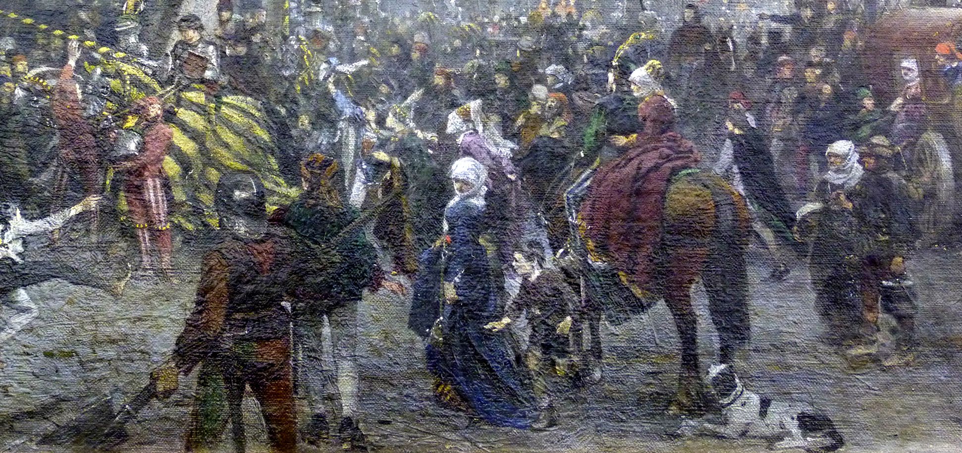 Der Marktplatz zu Nürnberg zur Zeit des Turniers von 1496 Tunierreiter, Schaulustige