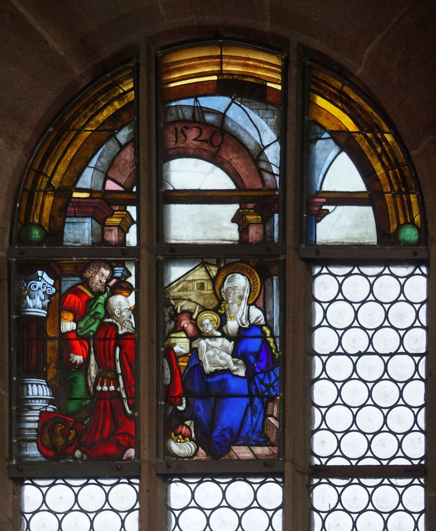 Rochuskapelle / Fenster nIII / Anbetung der Könige 
