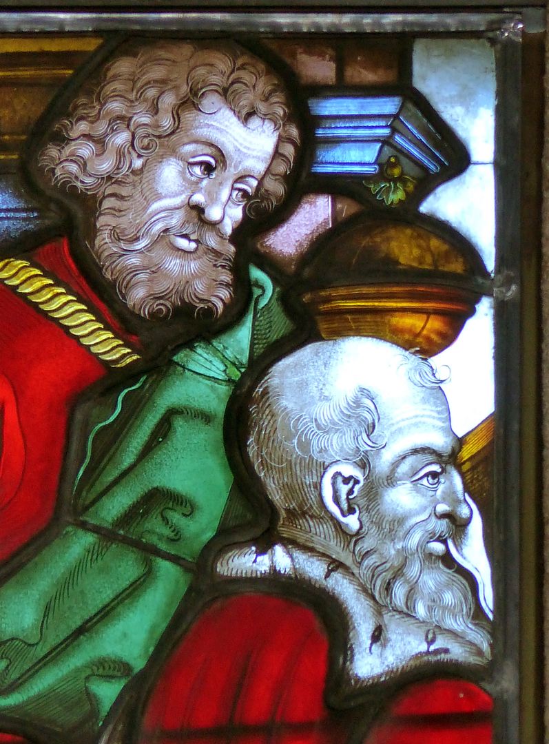 Rochuskapelle / Fenster nIII / Anbetung der Könige Detailansicht