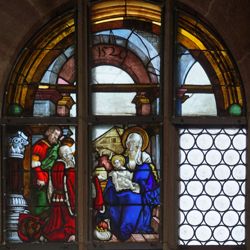 Rochuskapelle / Fenster nIII / Anbetung der Könige