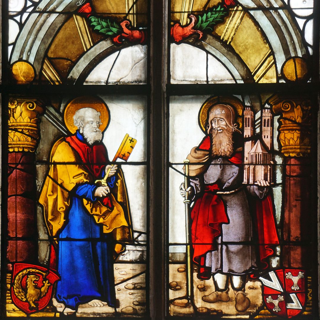 Rochuskapelle / Fenster sII / Hll. Petrus und Sebaldus Detailansicht