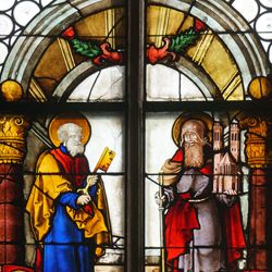 Rochuskapelle / Fenster sII / Hll. Petrus und Sebaldus