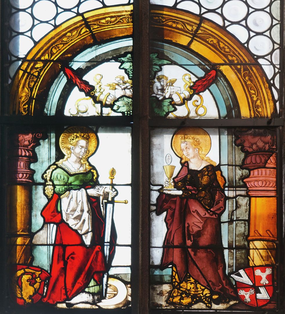 Rochuskapelle / Fenster sIII / Hll. Katharina und Barbara 