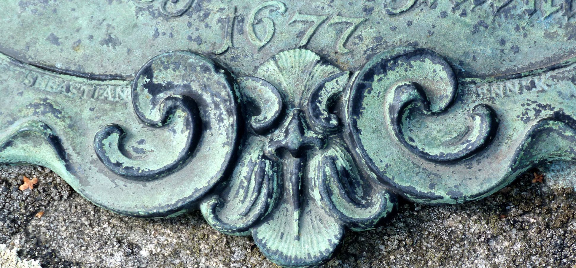 Epitaph auf Grab N 140, Rochusfriedhof Detail