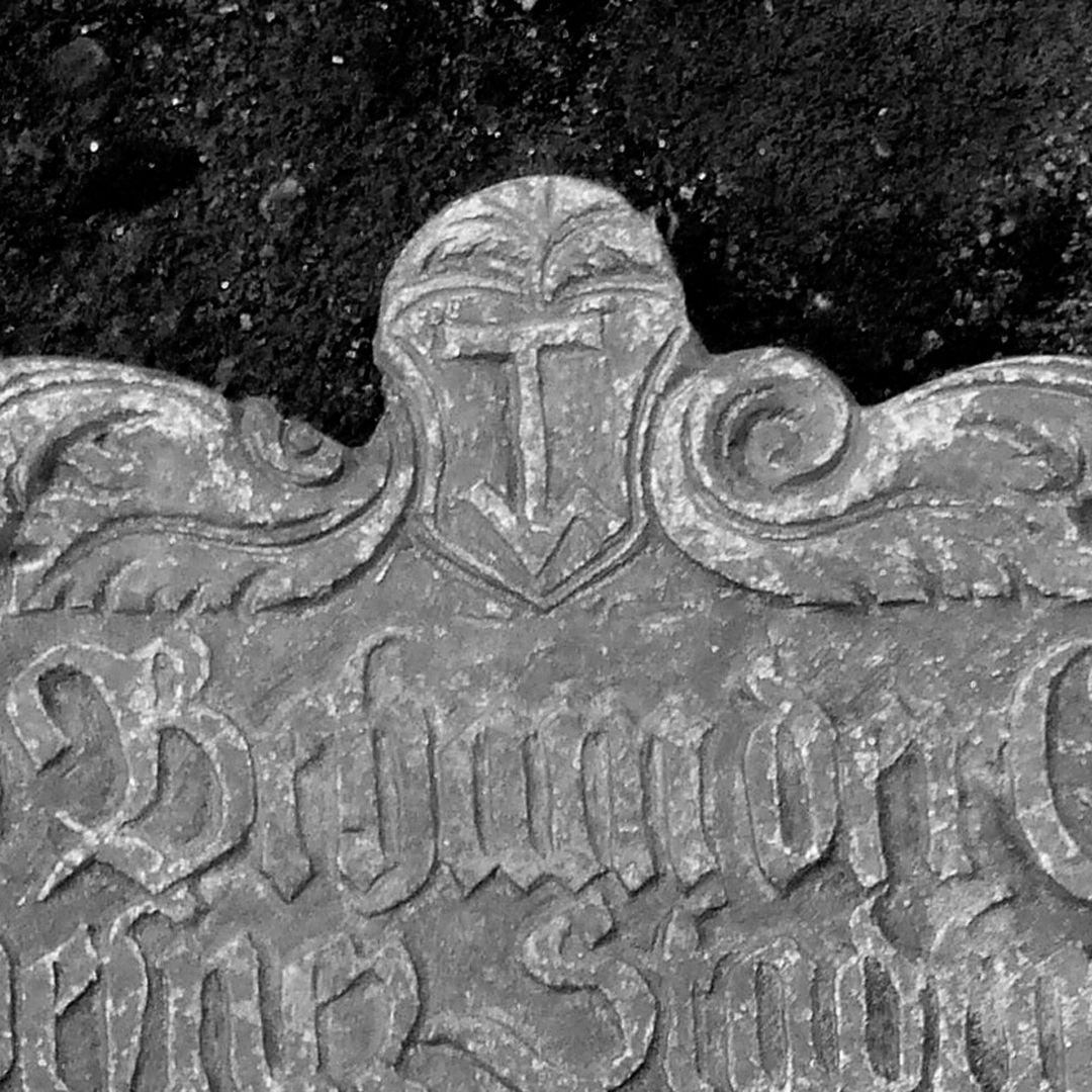 Rochusfriedhof Nürnberg (Grabnr.643) Epitaph 2: Cunrad Beham d. Ä., Steinmetz und Stadtmeister, Hanns Beham 1582 / Detail mit Steinmetzzeichen