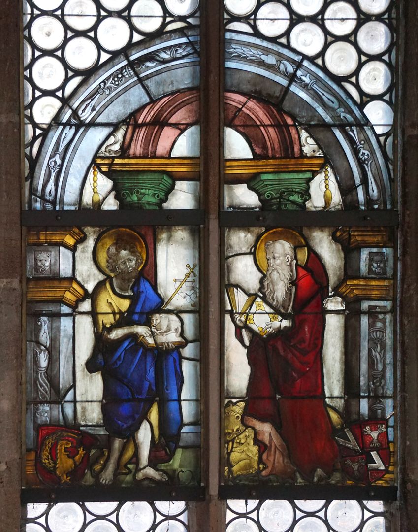 Rochuskapelle / Fenster nIV / Hll. Johannes der Täufer und Hieronymus 