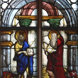 Rochuskapelle / Fenster nIV / Hll. Johannes der Täufer und Hieronymus