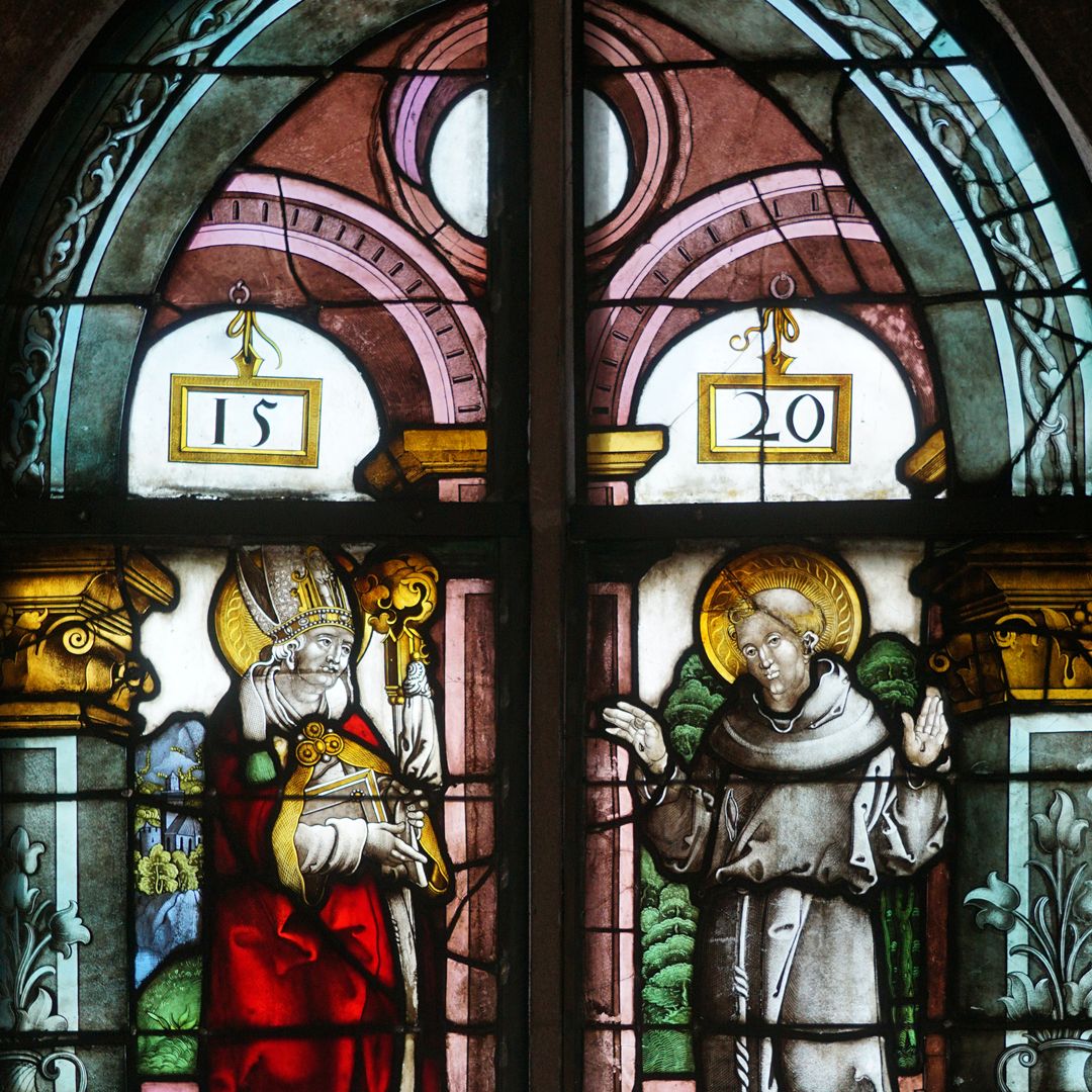 Rochuskapelle / Fenster nV / Hll. Ludwig und Franziskus Detailansicht