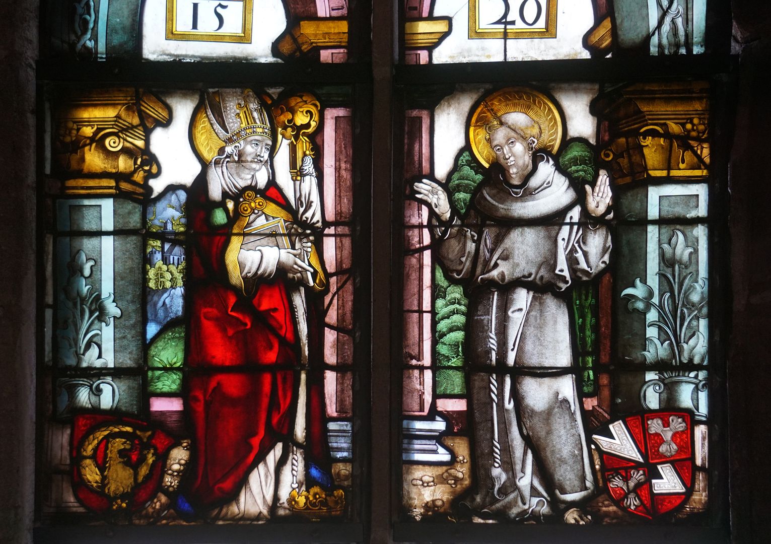 Rochuskapelle / Fenster nV / Hll. Ludwig und Franziskus Detailansicht