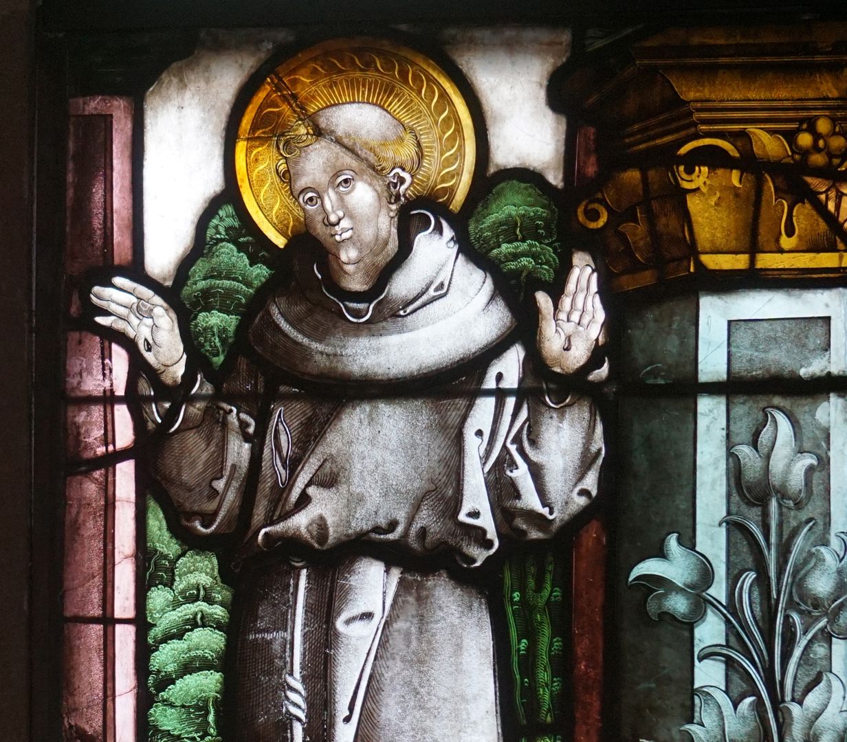 Rochuskapelle / Fenster nV / Hll. Ludwig und Franziskus Hl. Franziskus, Detailansicht