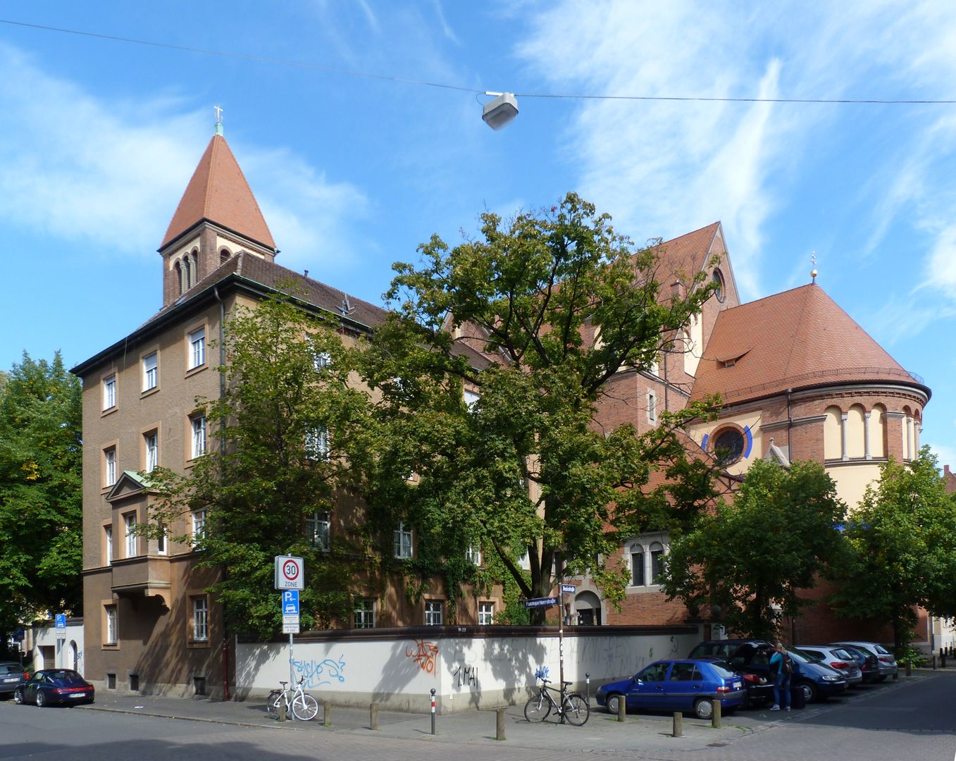 St. Anton Ansicht von Südwest / Paumgartnerstraße Ecke Denisstraße