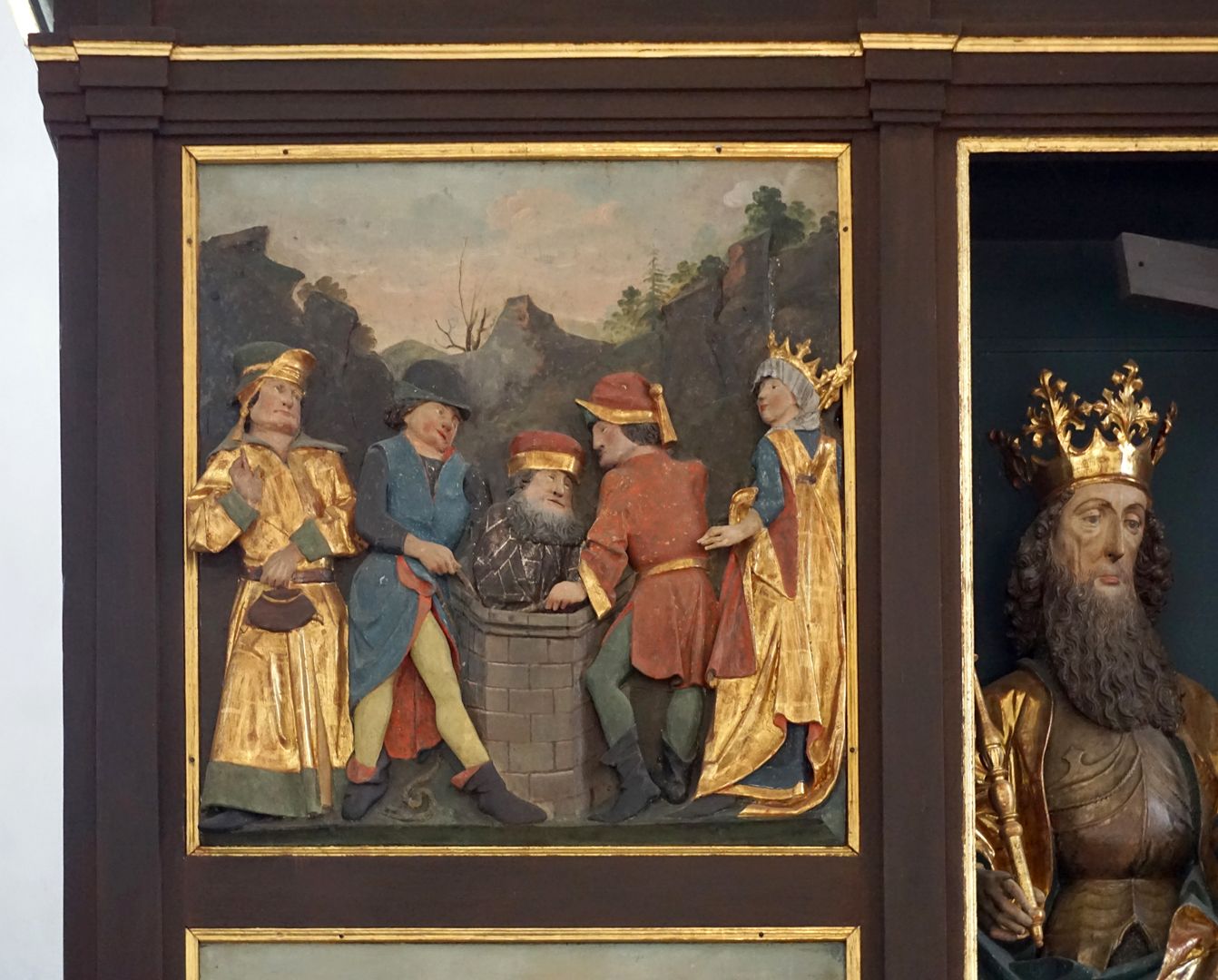 Flügelaltar in St. Helena linker Altarflügel, obere Tafel