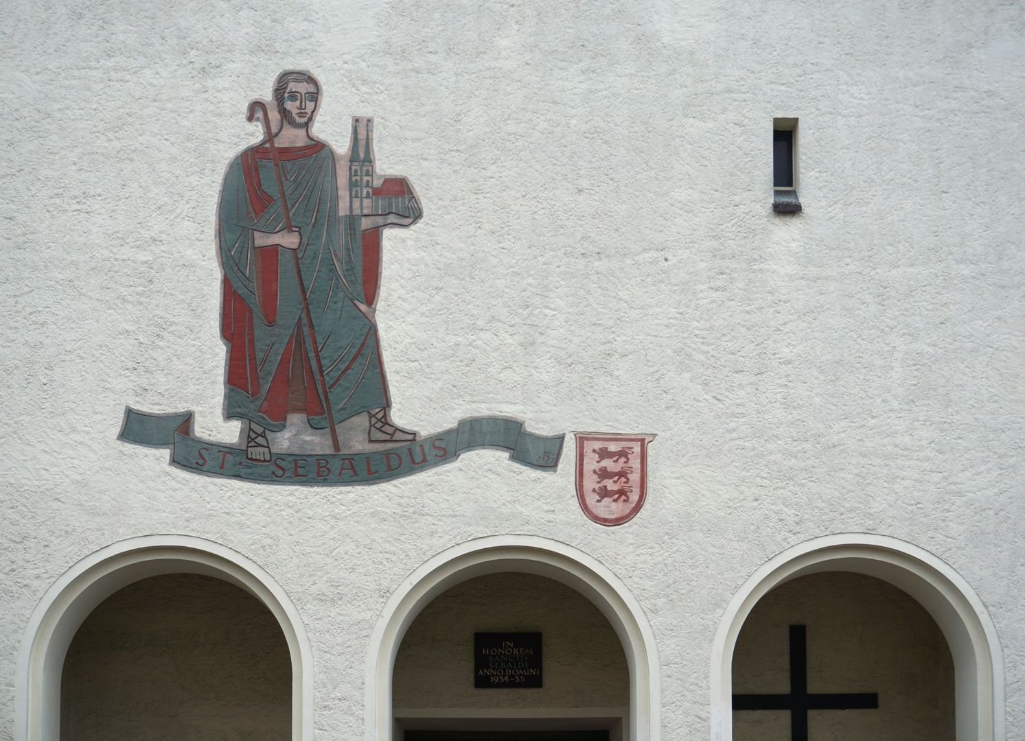 Sankt Sebald Sgraffito an der Fassade