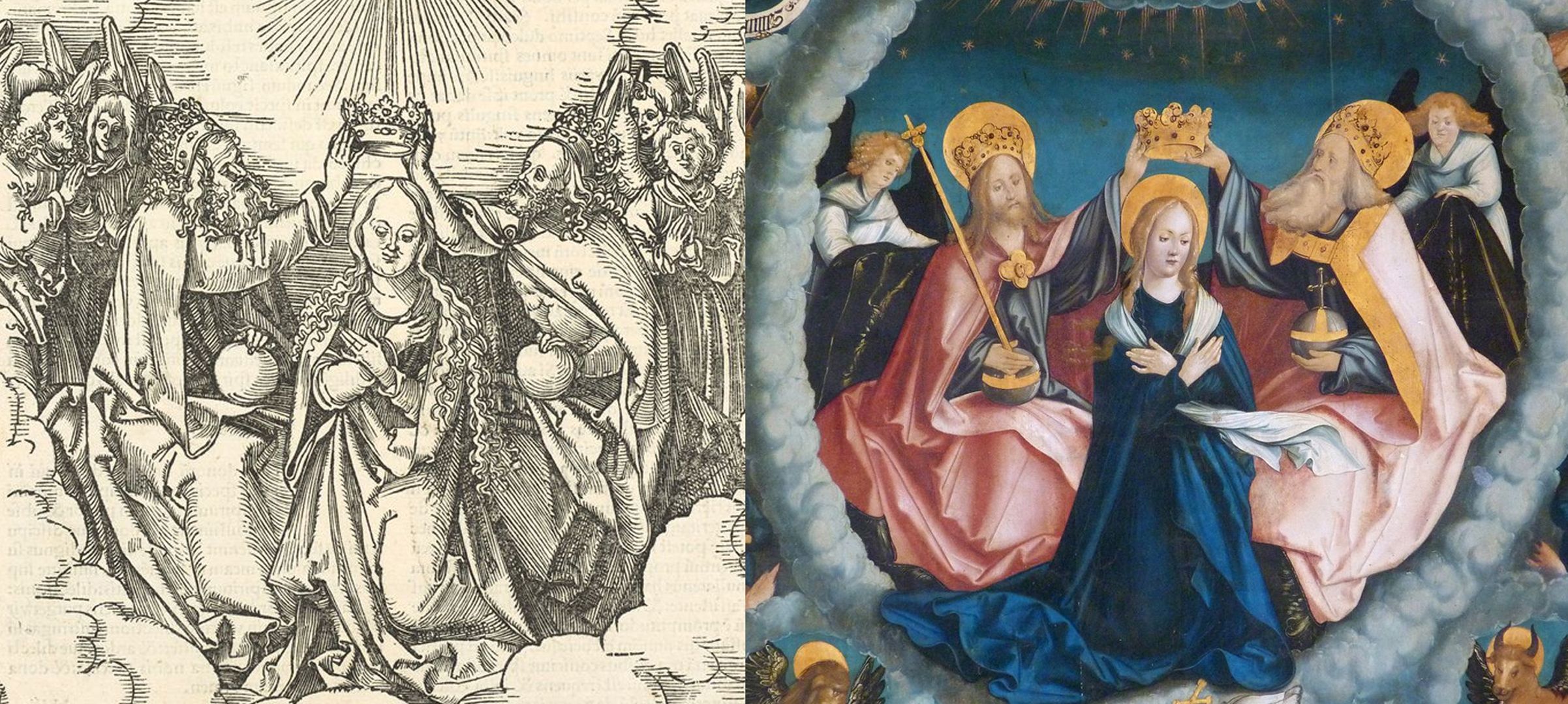 Auhauser Allerheiligenaltar Bildvergleich mit Schäufelins "Krönung Mariä" aus dem Jahre 1507