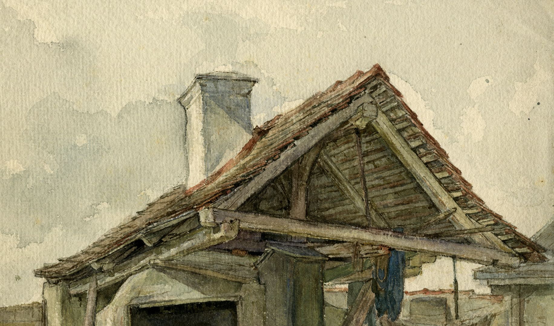 Schmausengarten, Backofen und Brunnen unter einem Dach Detailansicht