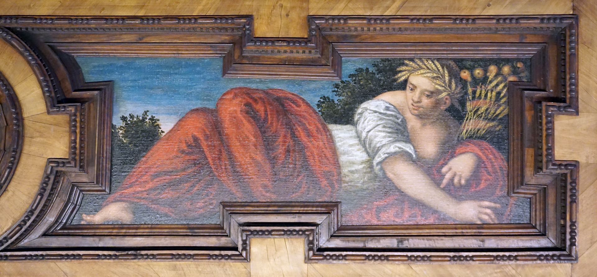 Decke des Schönen Zimmers Sommer (Ceres, Göttin der Erde und Beschützerin des Ackerbaus)