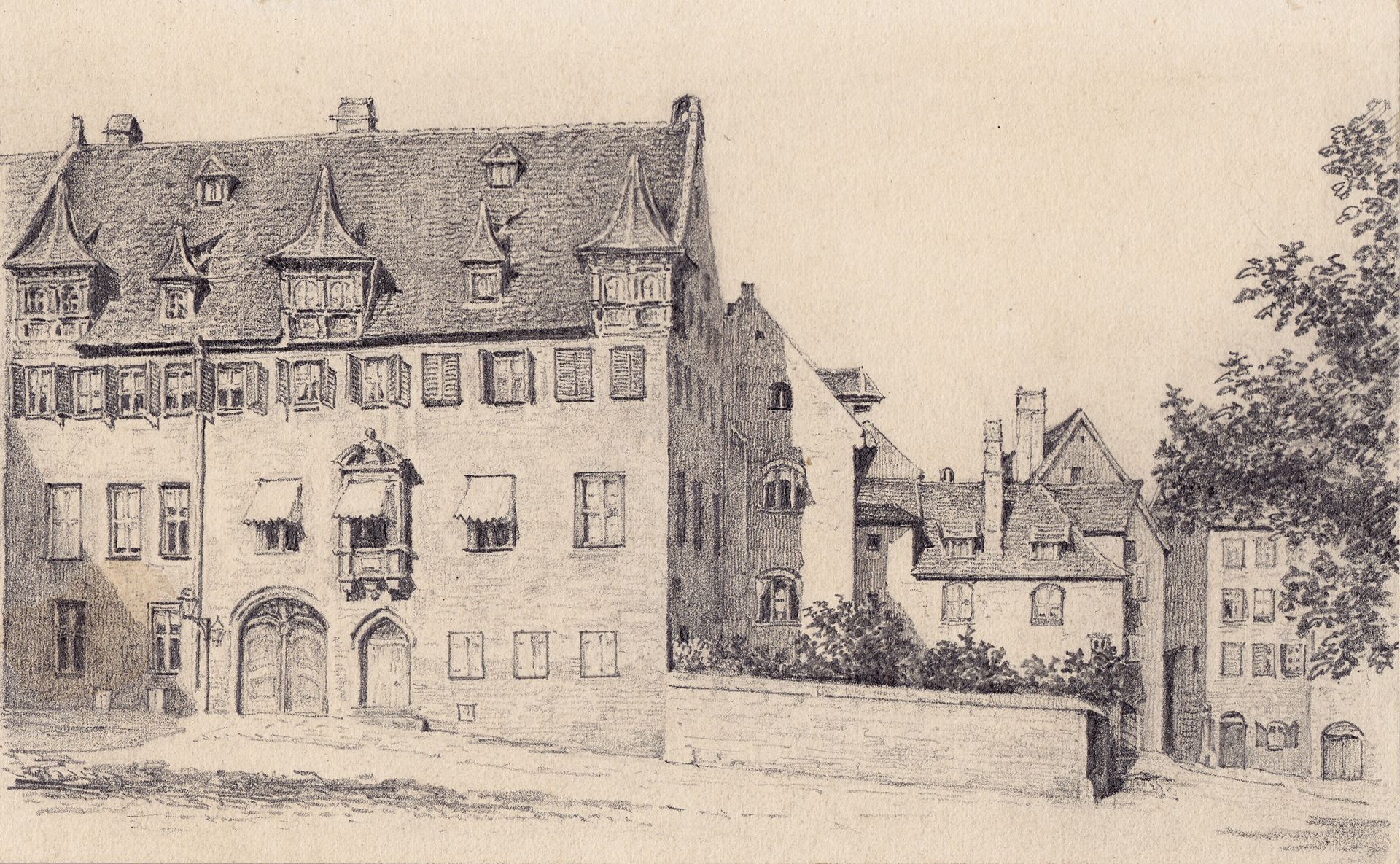 Pfarrhaus von St. Egidien mit Pfarrgarten Nürnberg, Pfarrhaus von St. Egidien mit Pfarrgarten