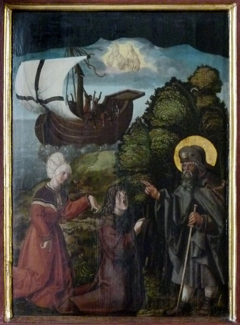 Sebaldus  Altar rechter Flügel, innen oben, Heilung eines Fallsüchtigen und einer Frau mit verkrüppelter Hand
