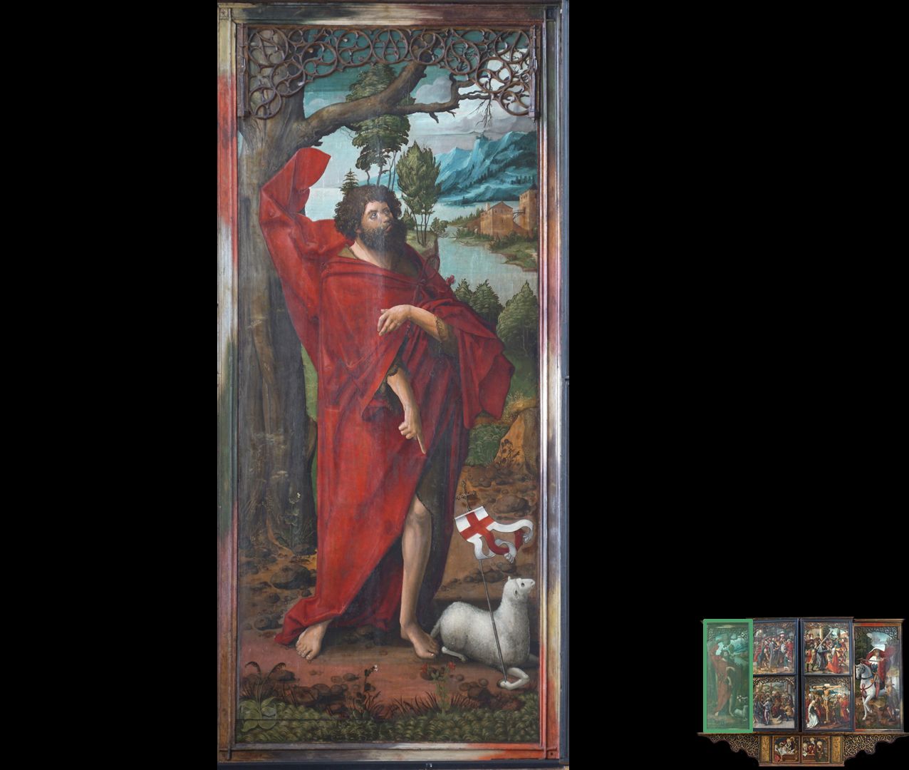Hochaltar / Schwabach / zweite Wandlung Johannes der Täufer und das Lamm