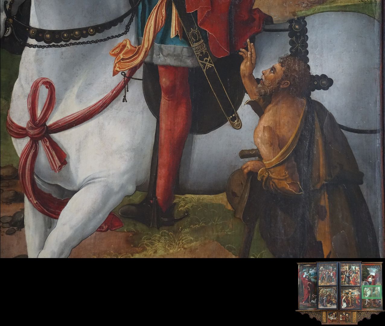 Hochaltar / Schwabach / zweite Wandlung Sankt Martin und der Bettler, Detail