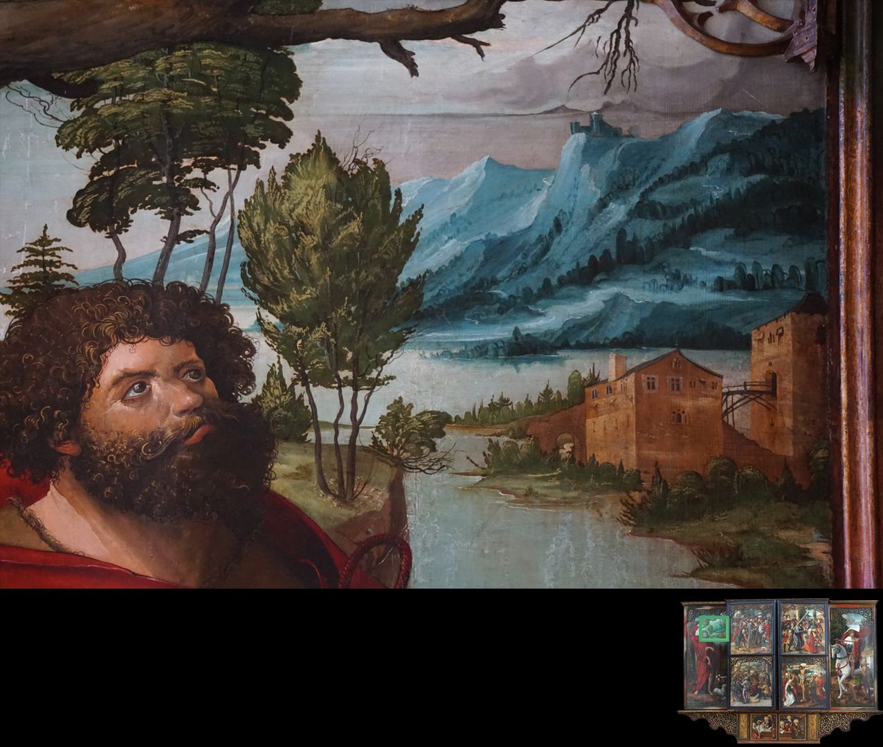 Hochaltar / Schwabach / zweite Wandlung Johannes der Täufer und das Lamm, Detail
