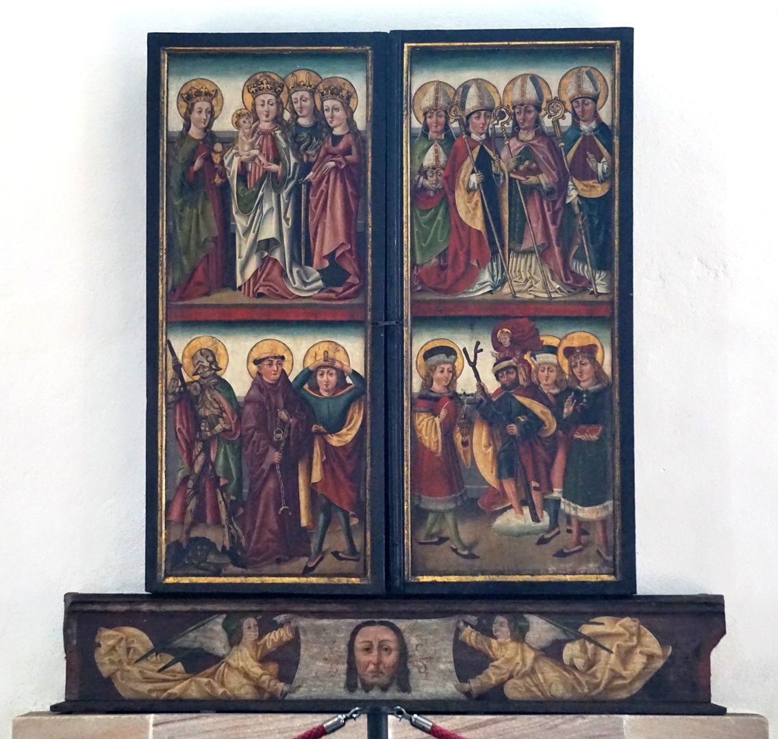 Sebastian-Altar geschlossener Altar, Maria mit dem Kinde und 14 Nothelfer